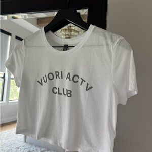 Vuori White Crop Short Sleeve T-Shirt Actv Tee XS
